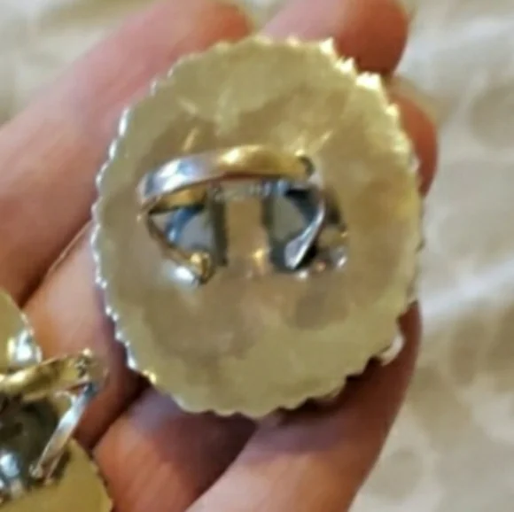 Handcrafted Sterling Silver Turquoise Bumblebee Jasper Huge Ring - Picture 4 of 7